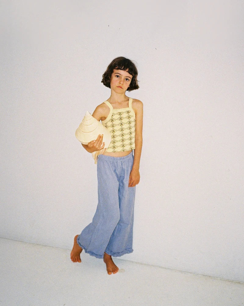CLASSIC CROPPED SINGLET | YELLOW VINTAGE FLORAL