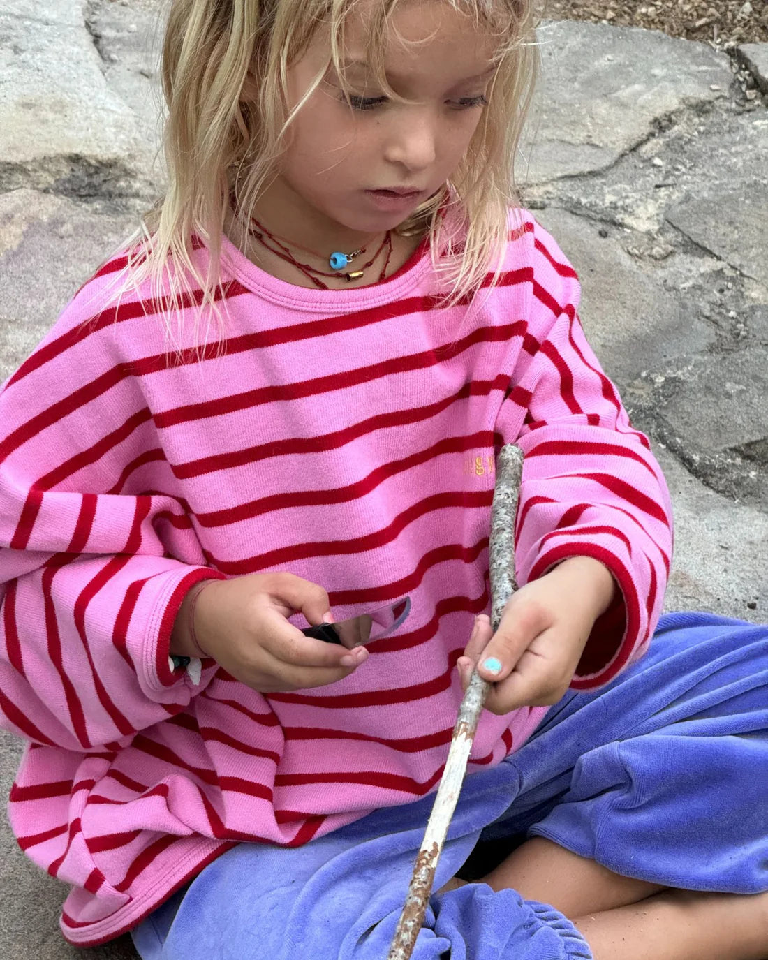 Row Row pullover | rose stripe