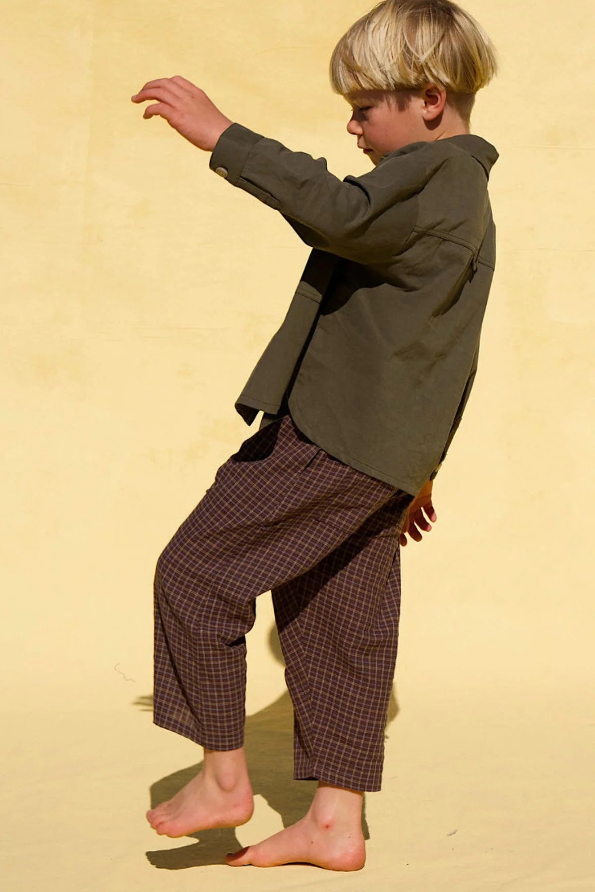 The Dusty Drop Crotch Pant - Choc Gingham