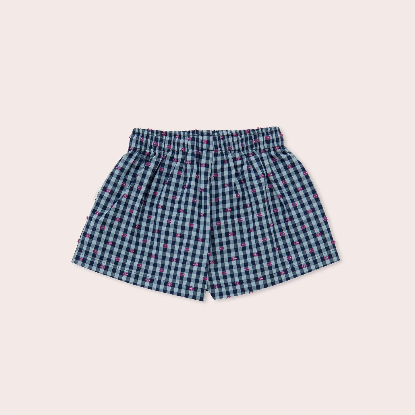 Gingham bows wide shorts