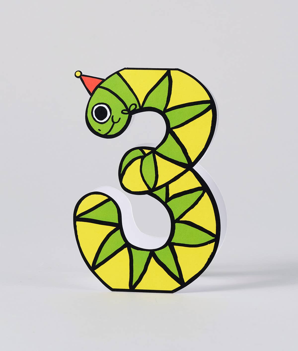 'Snake 3rd Birthday' Kid's Number Card