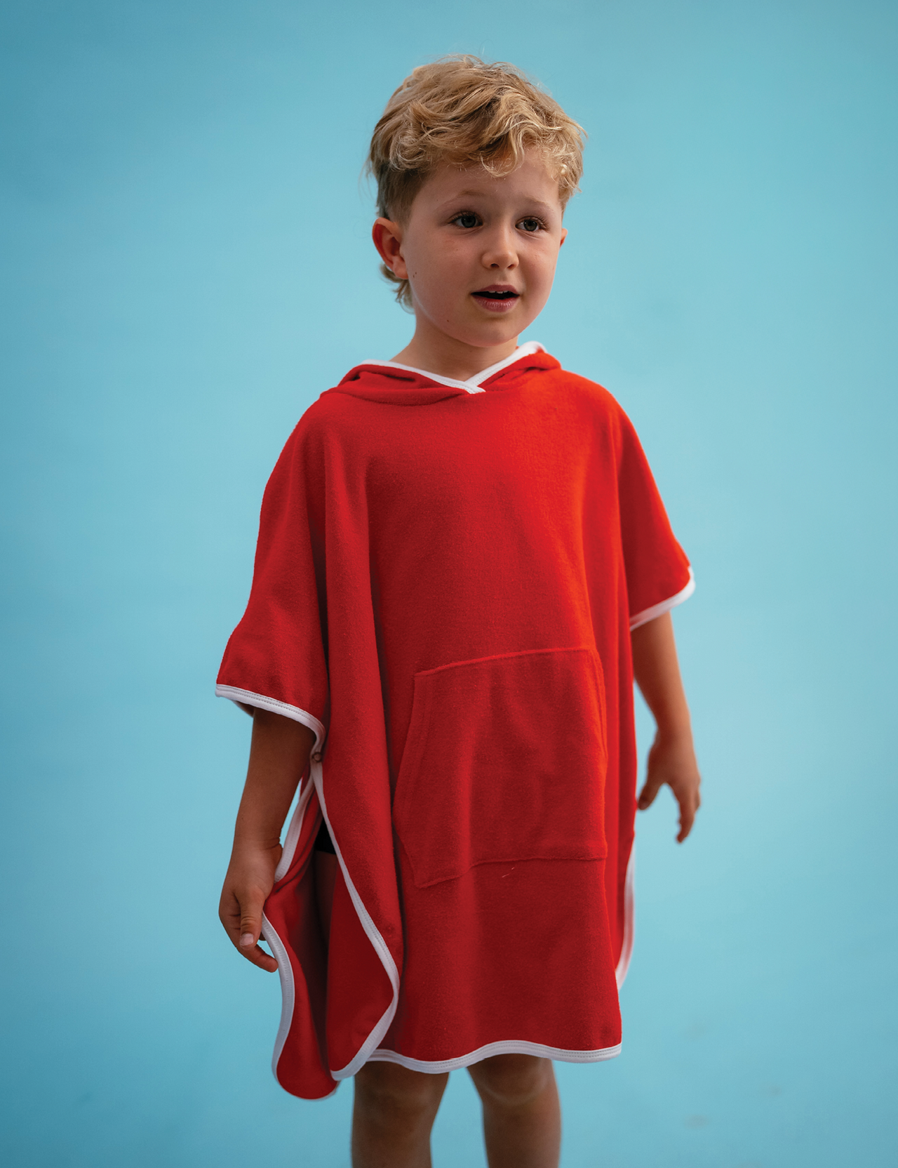 Terry poncho | tomato