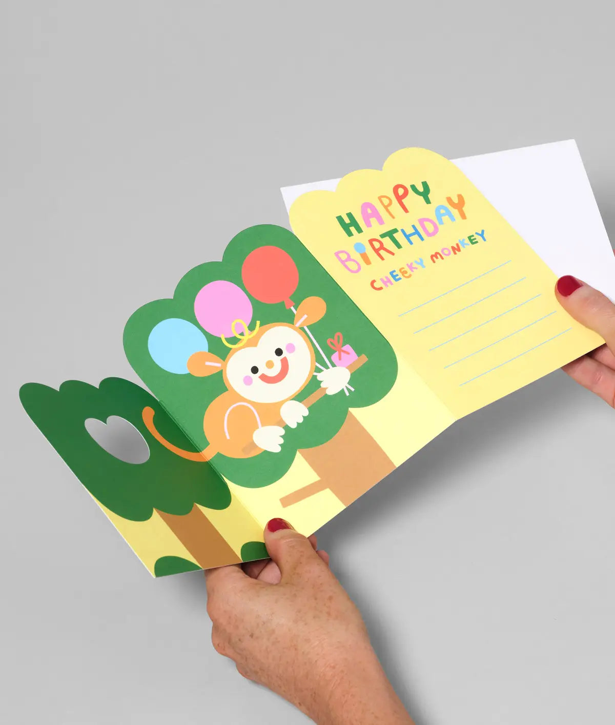 Monkey surprise fold out card