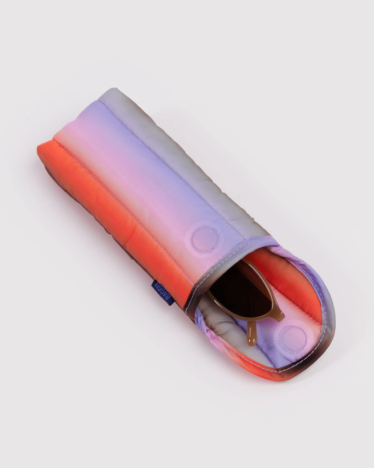 Puffy glasses sleeve | gradient stripe poppy & lilac