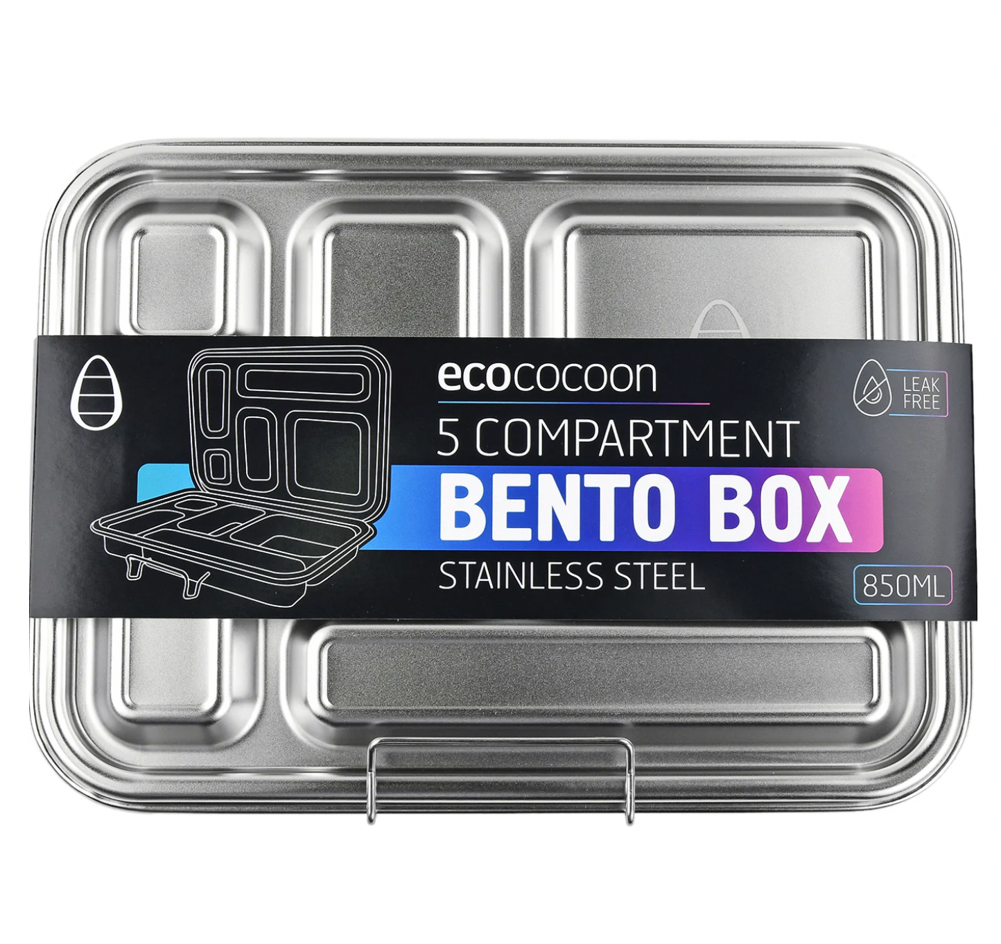 Stainless steel bento lunchbox | 5 compartments | blueberry
