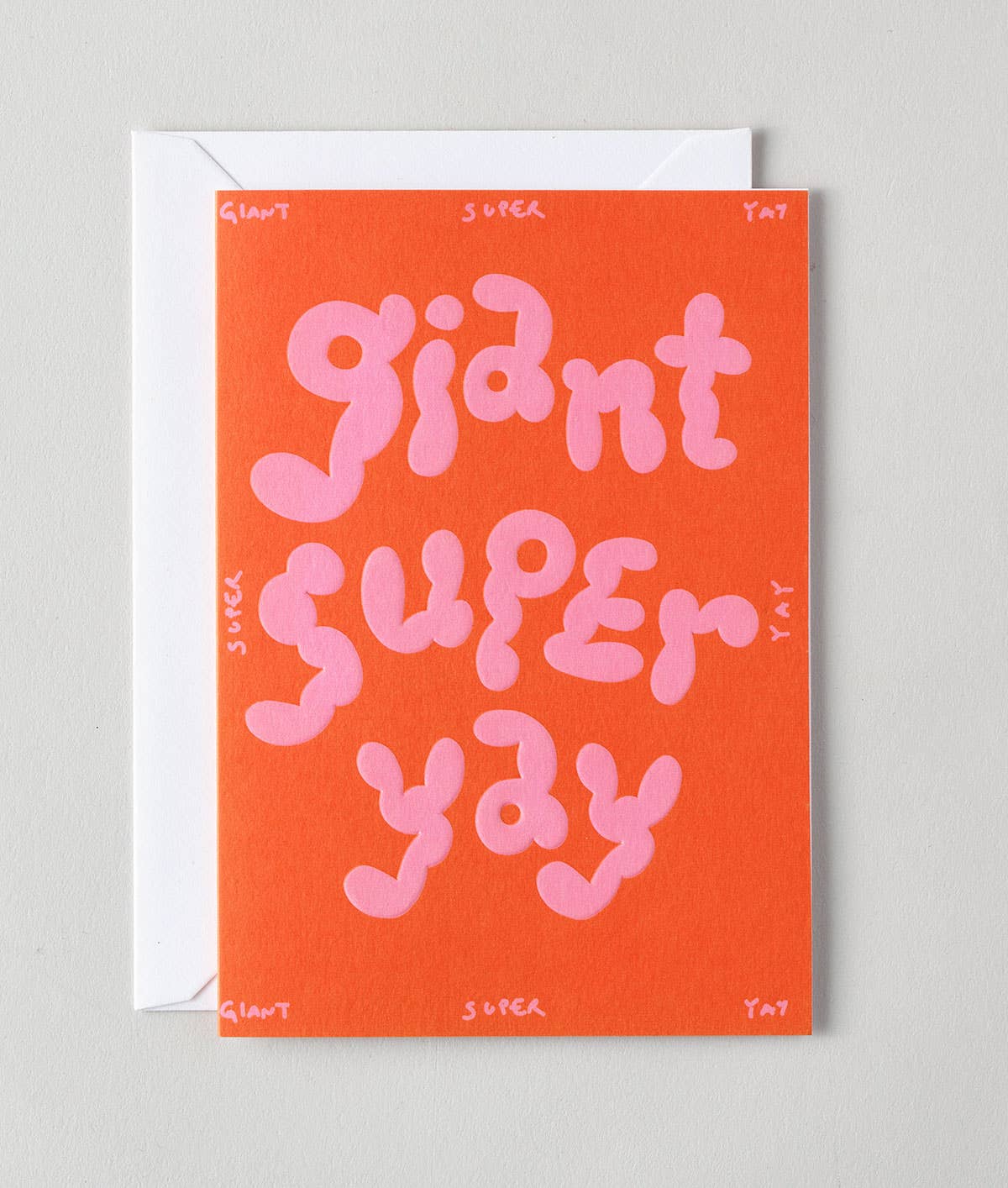 'Giant Super Yay' Embossed Greetings Card