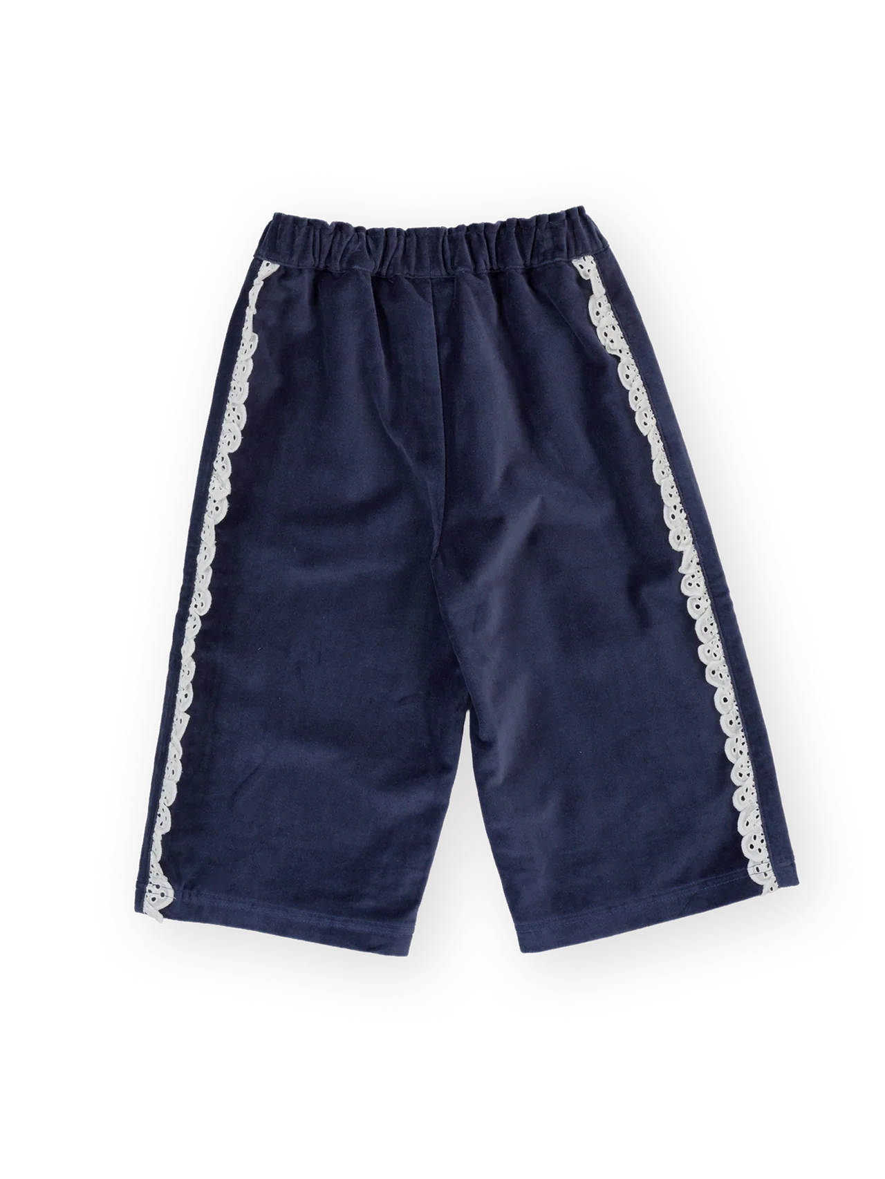 Velour Broderie Wide Leg Pant