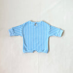 Addie Cotton Stripe Romper - Blue/White Stripe