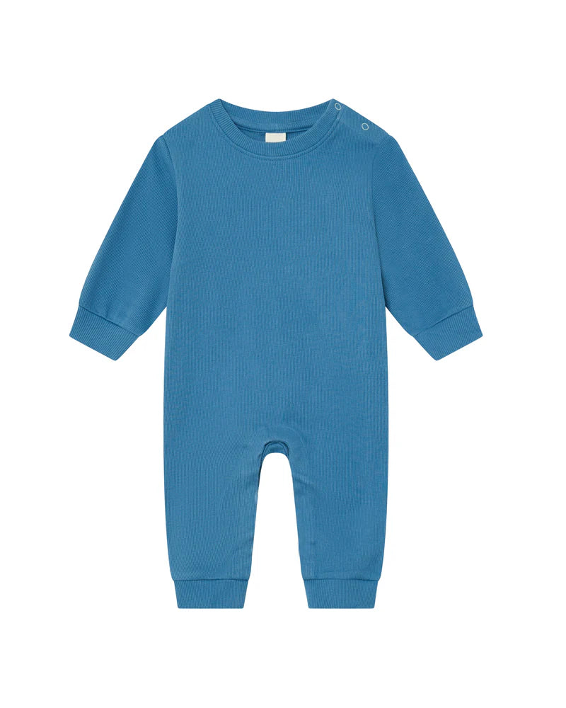 Ribbed romper | ocean blue
