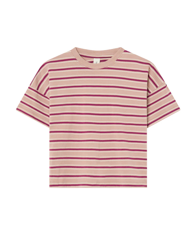 Oversized striped tee | Rose