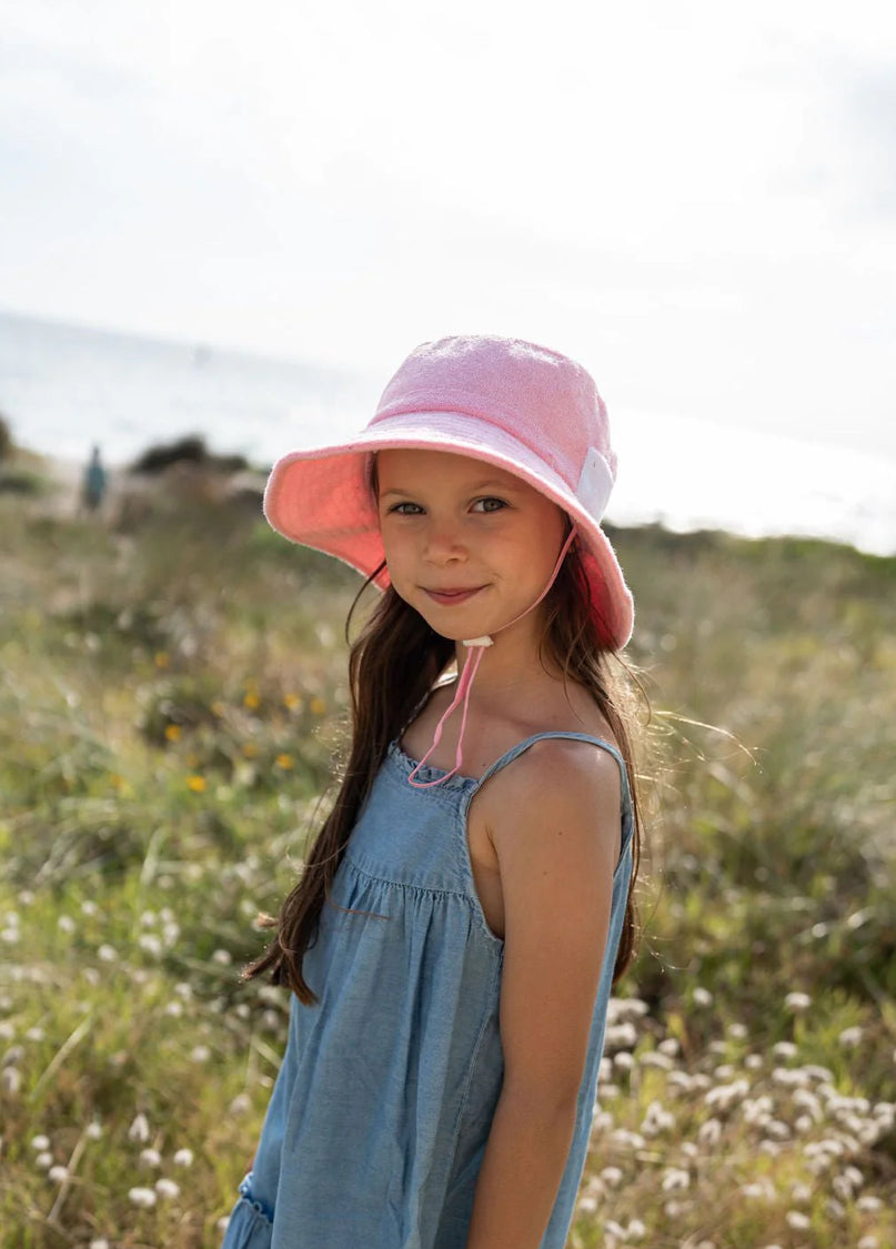 Terry towelling bucket hat - pink