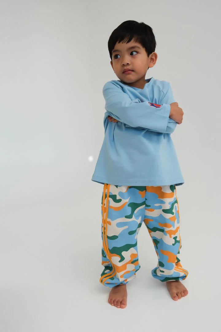 Camo track pant | Blue