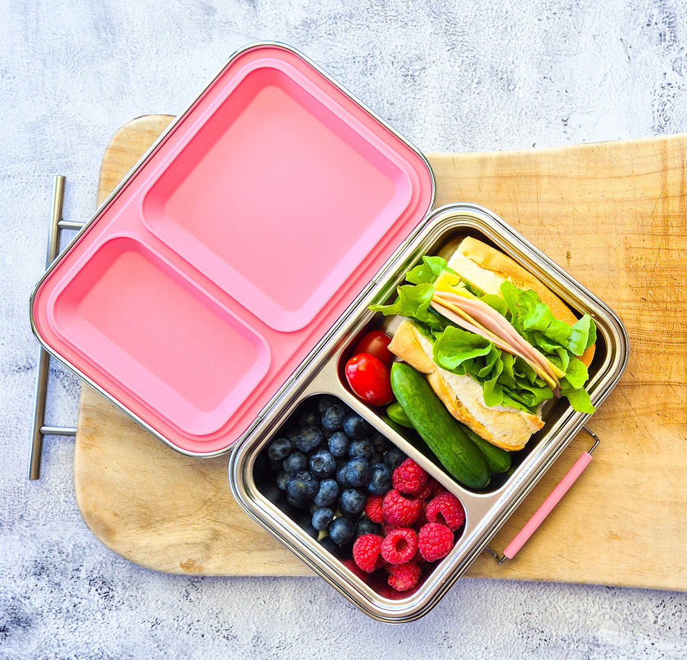 Stainless steel bento lunchbox | 2 compartments | rose