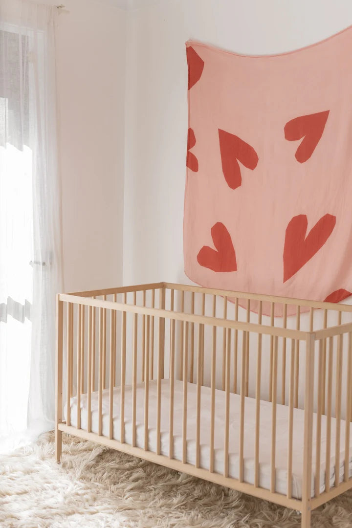 bamboo swaddle - hearts