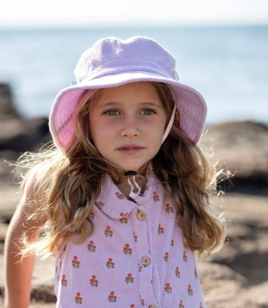 Terry towelling bucket hat - lavender