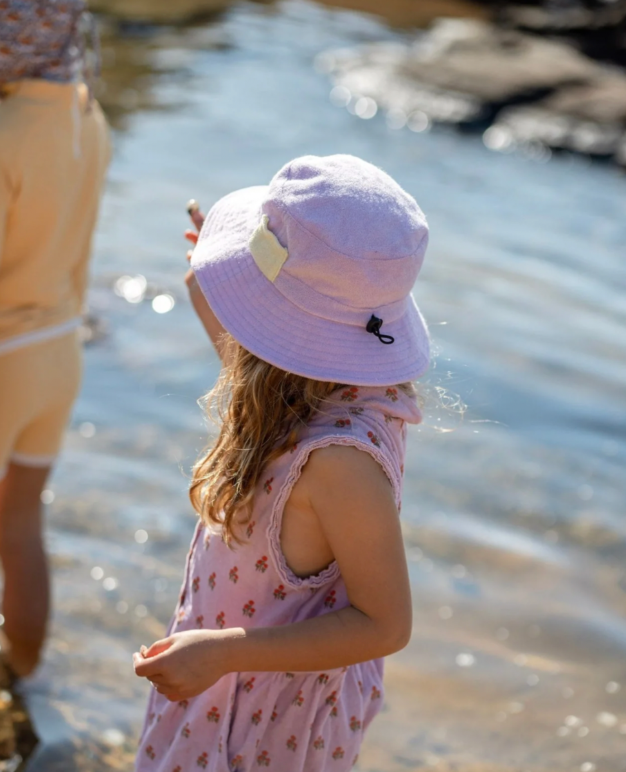 Terry towelling bucket hat - lavender