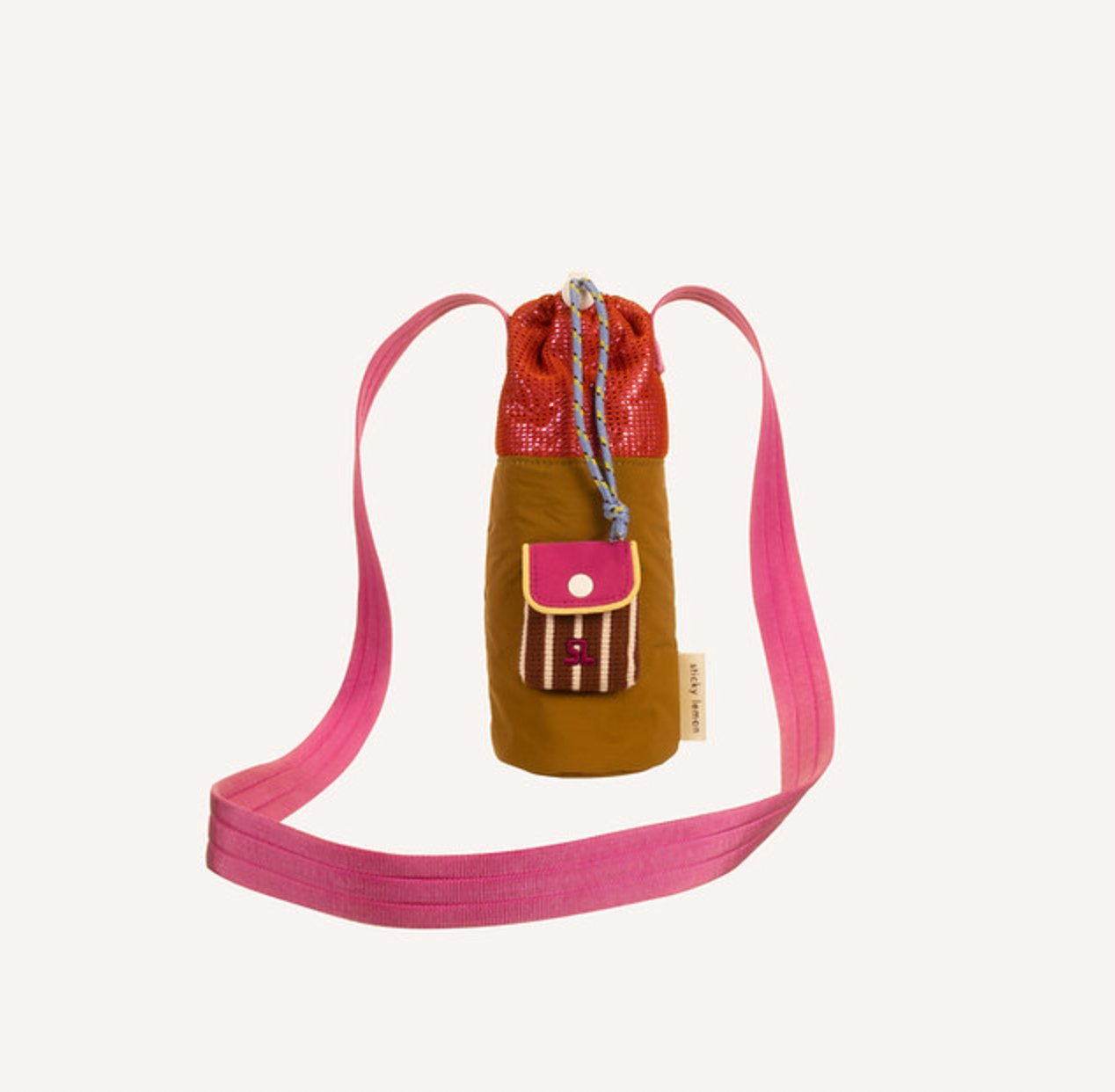 Bottle bag | pink/moss