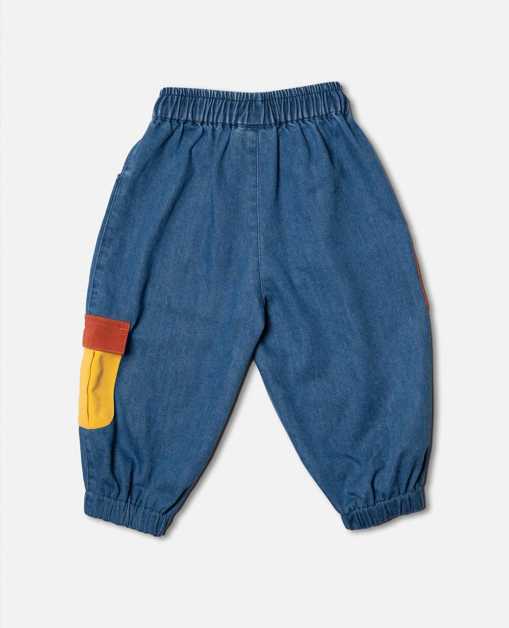 Denim barrell pocket pants