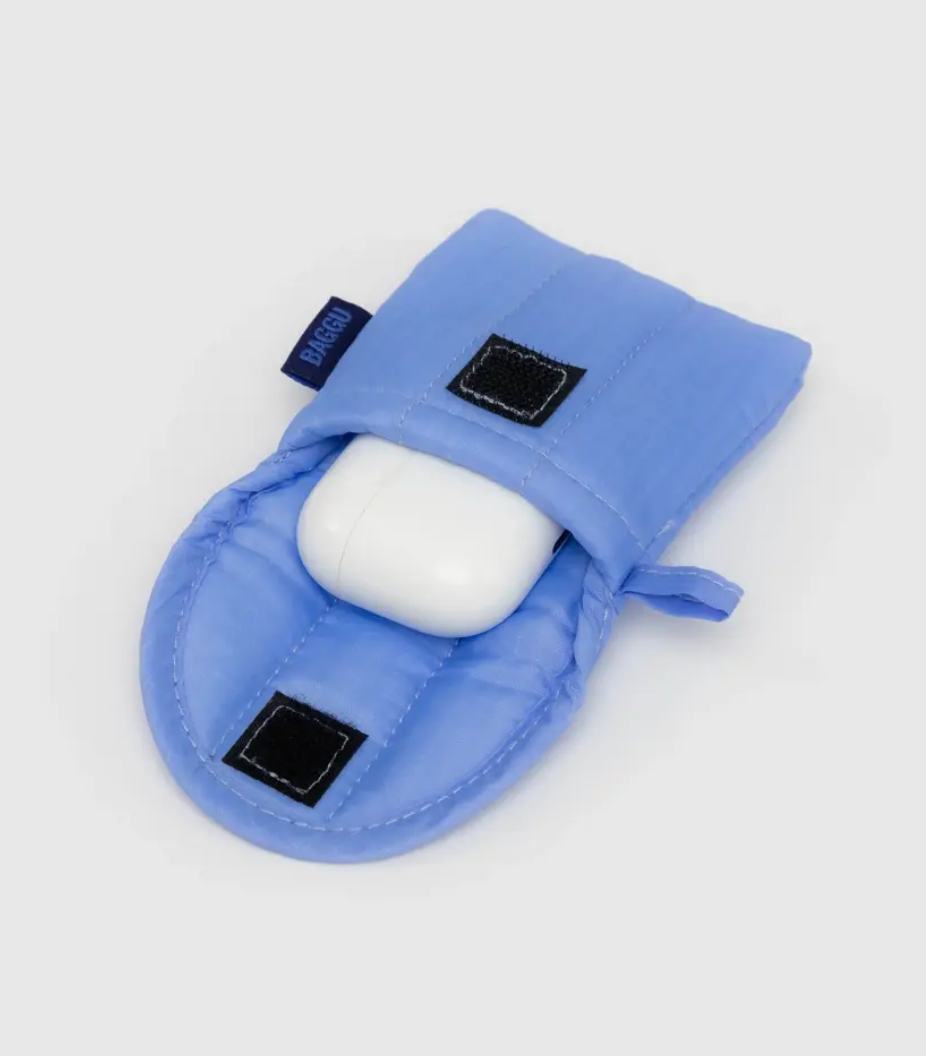 Puffy earbuds case | cornflower