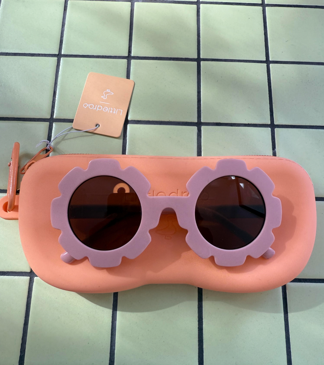 Kids sunglasses - peachy pink daisy