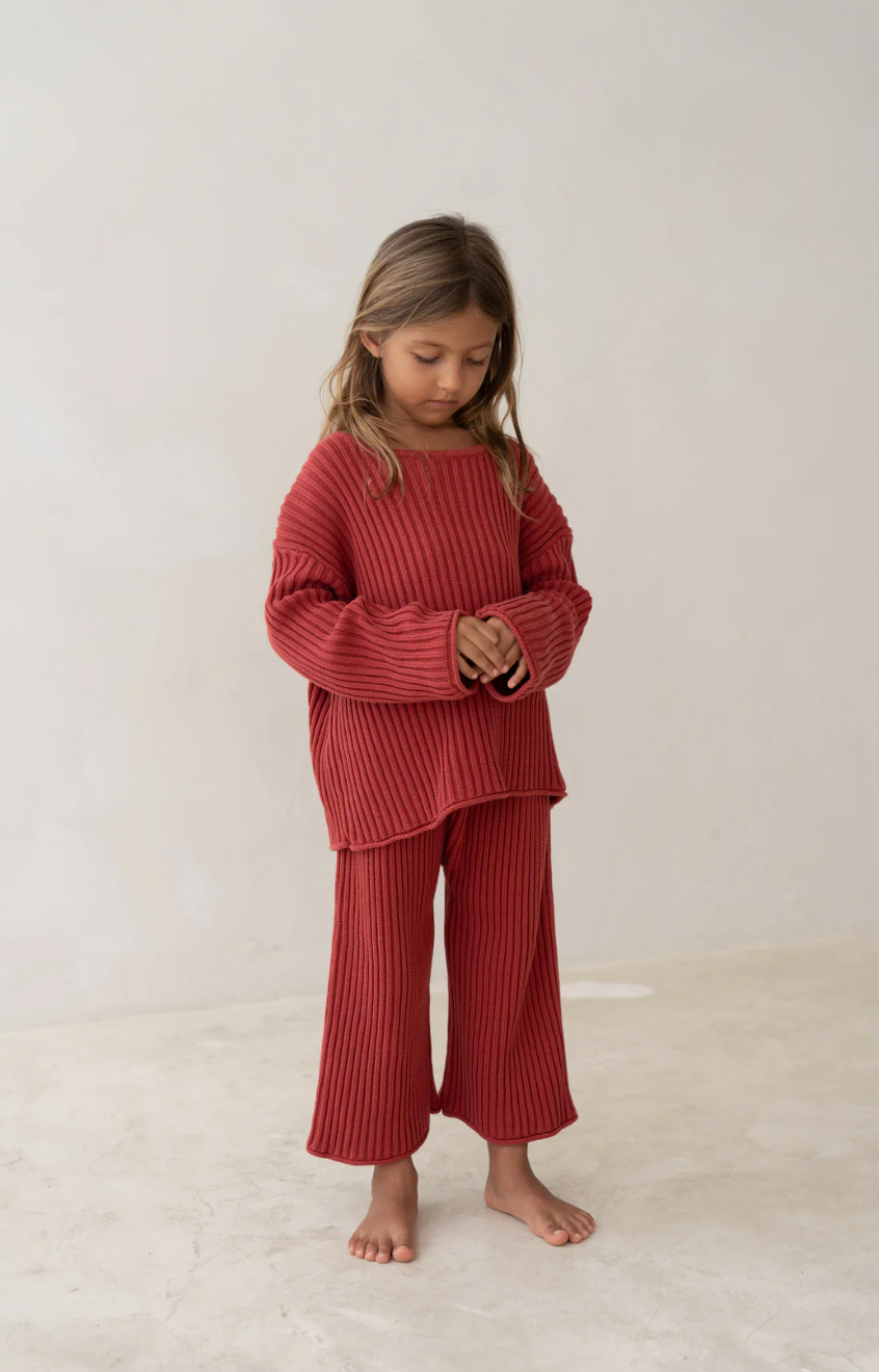 Essential knit jumper | Brick