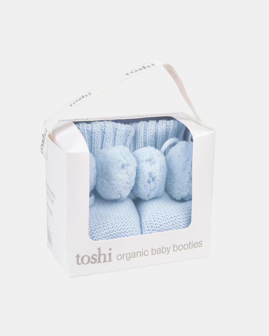 Organic booties Marley | bluebird