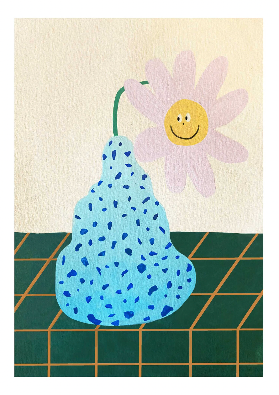 Spotty daisy giclee print | A4