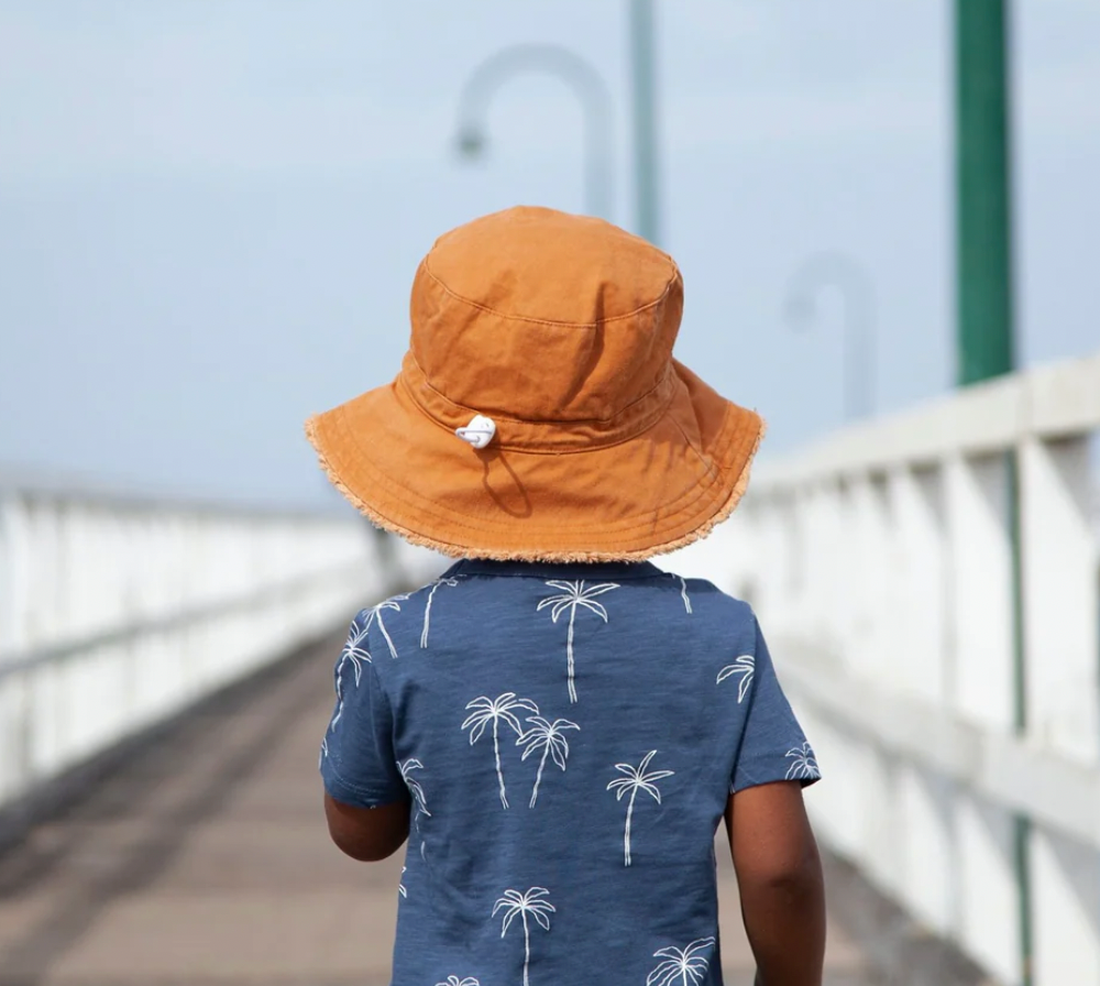 Frayed bucket hat - chestnut