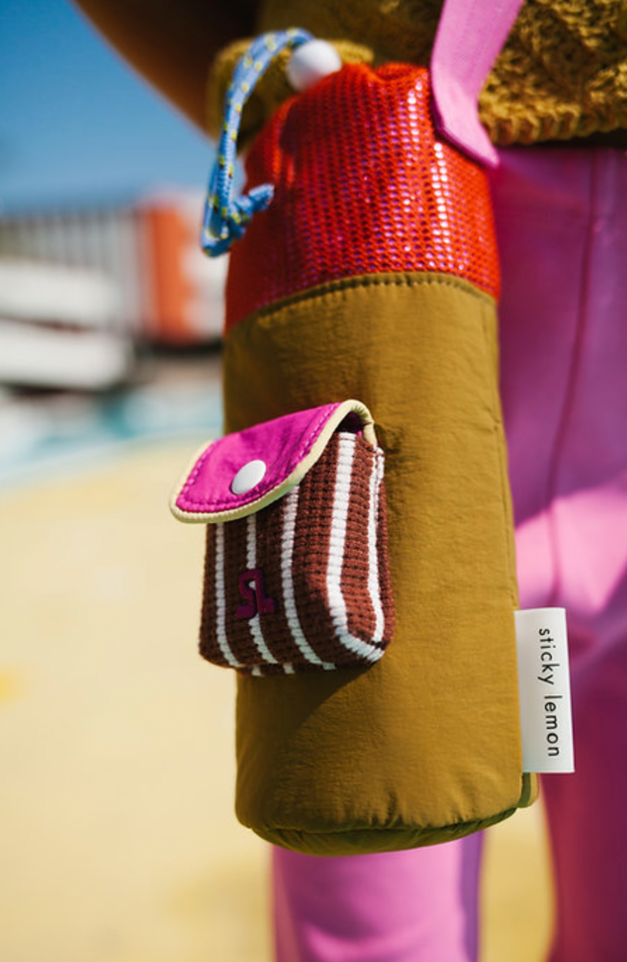 Bottle bag | pink/moss