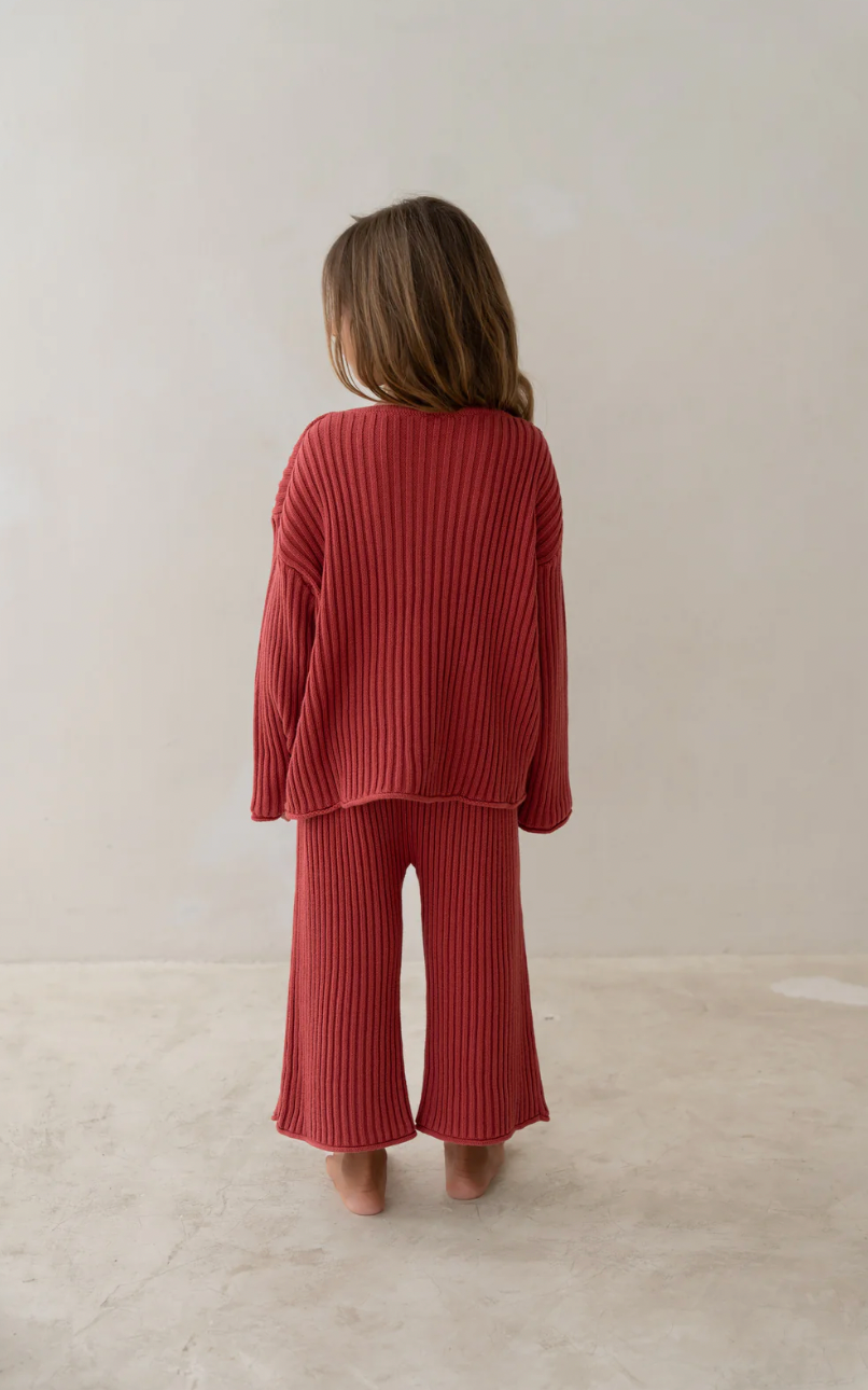 Essential knit jumper | Brick
