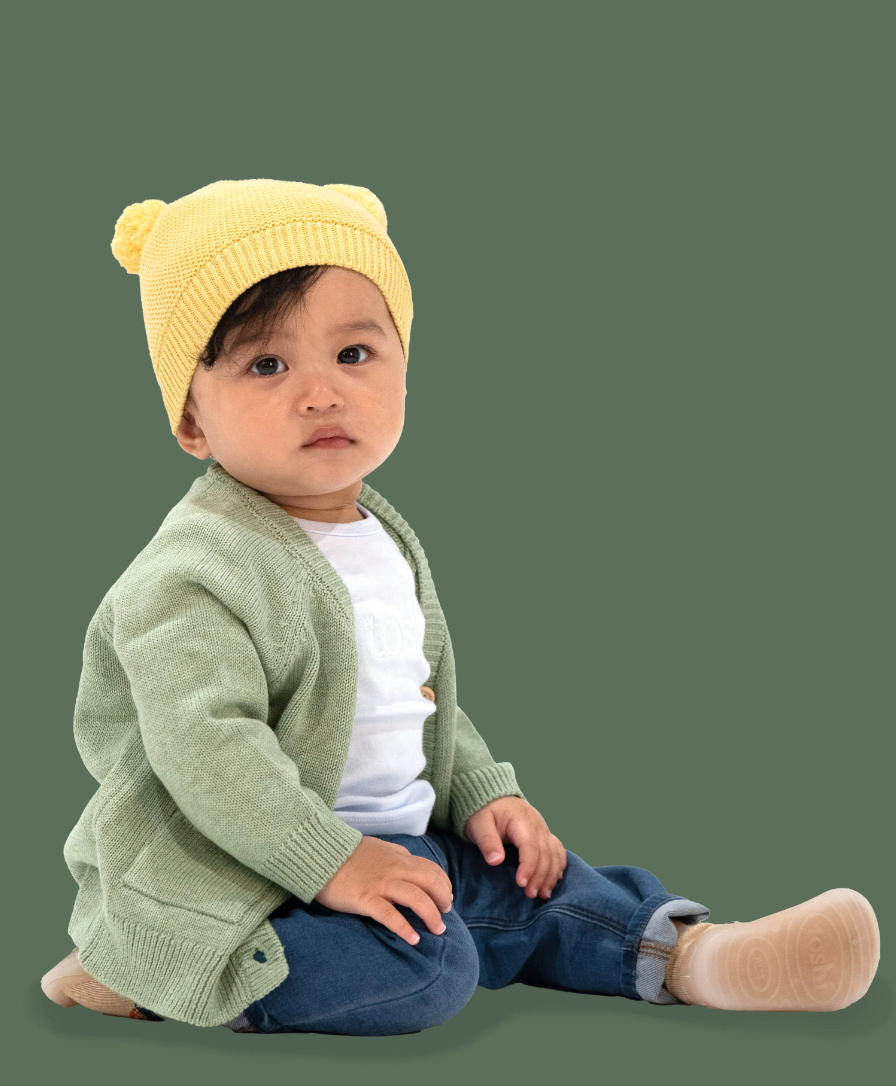 Organic beanie snowy | banana
