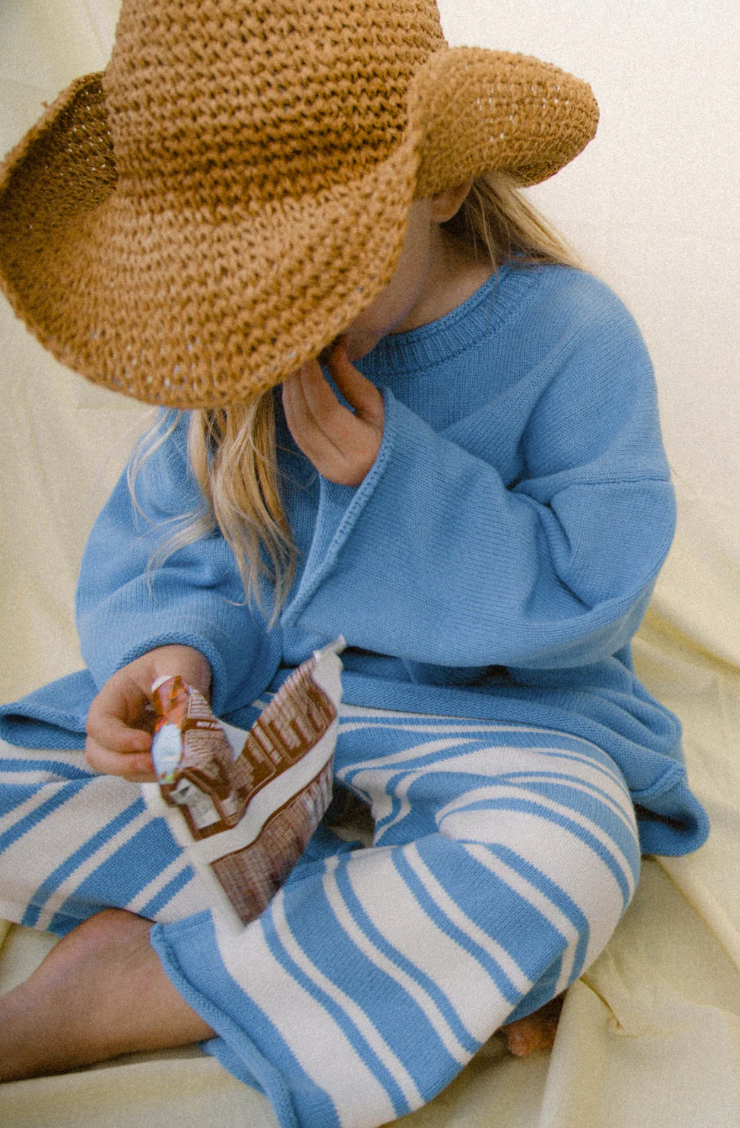 Rolly knit jumper | blueberry