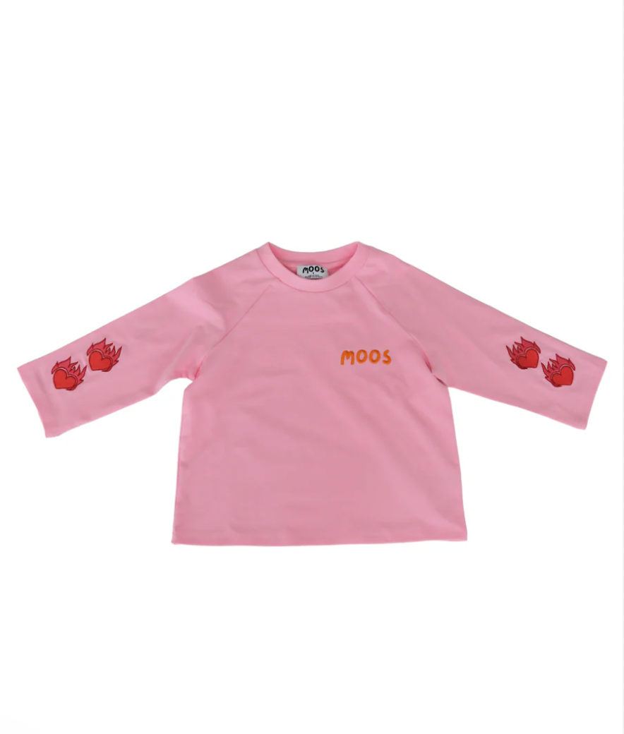 Flaming heart L/S | Pink