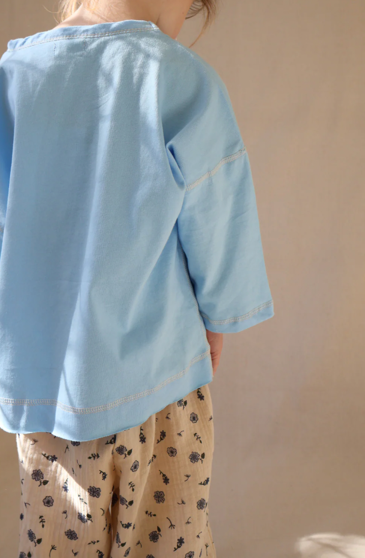 Staple Stitch Long Sleeve Tee | Cornflower