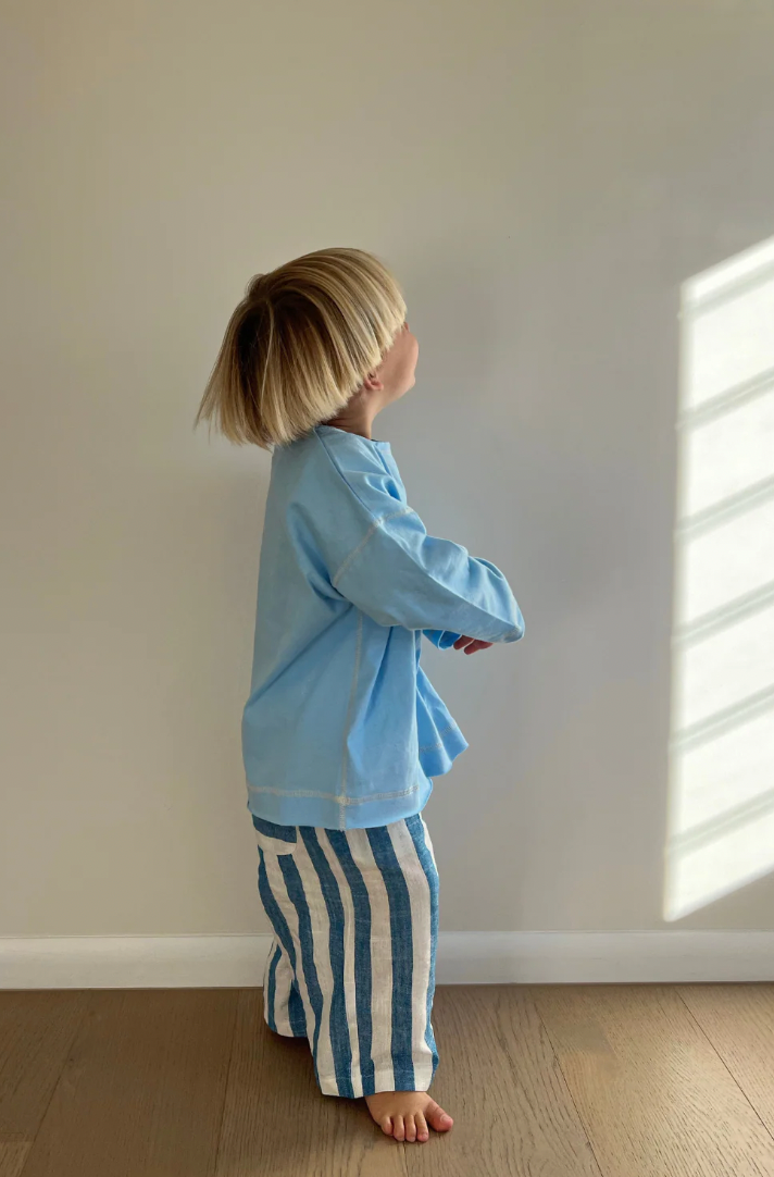 Staple Stitch Long Sleeve Tee | Cornflower