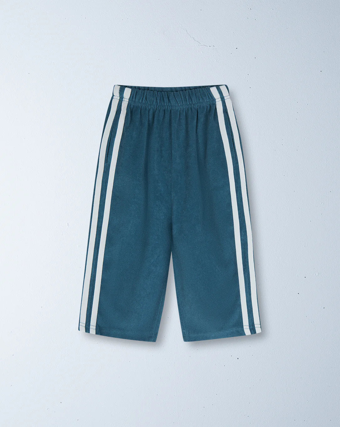Twin stripe terry pant | ocean