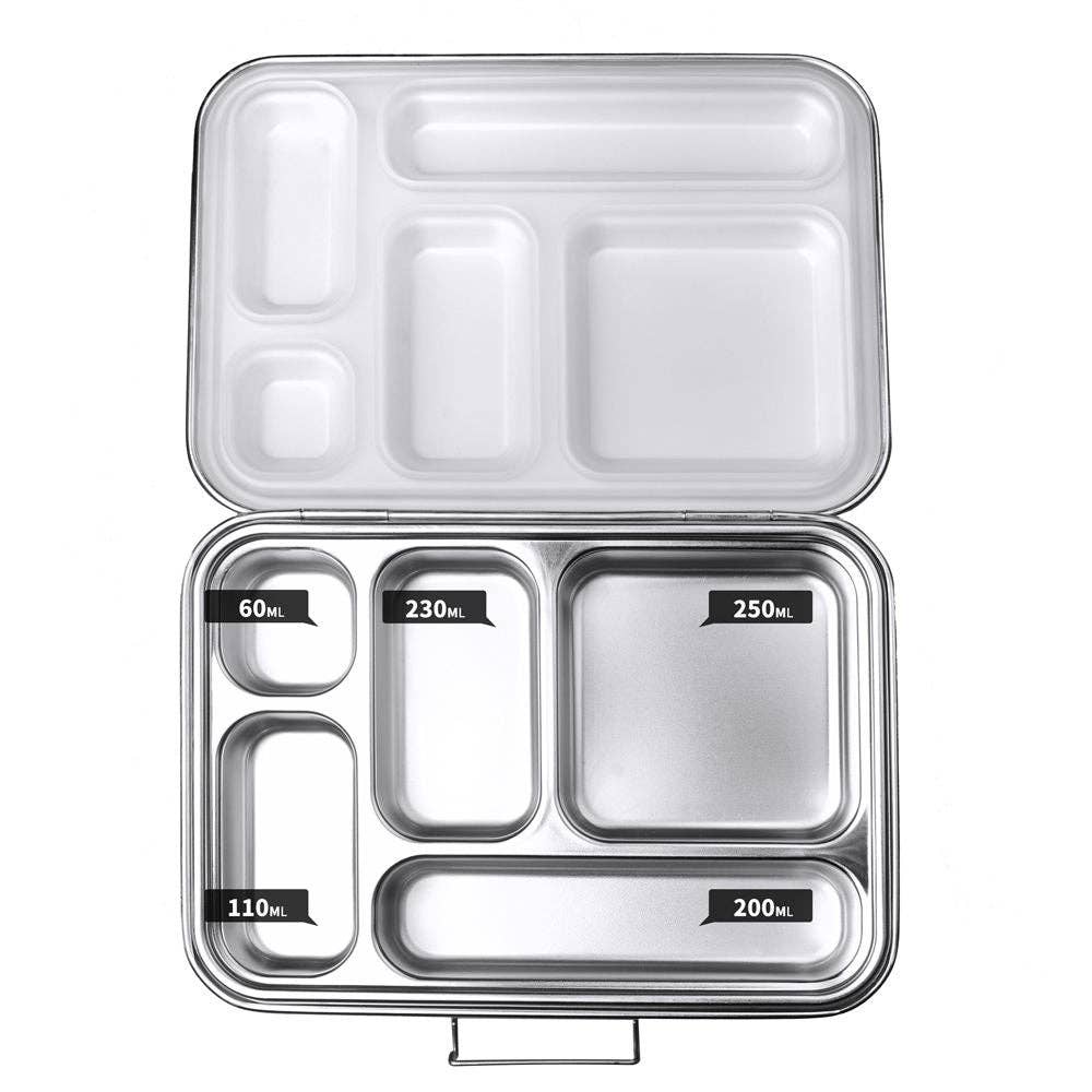 Bento Box 5 - Stainless Steel - Leak Proof: Limoncello
