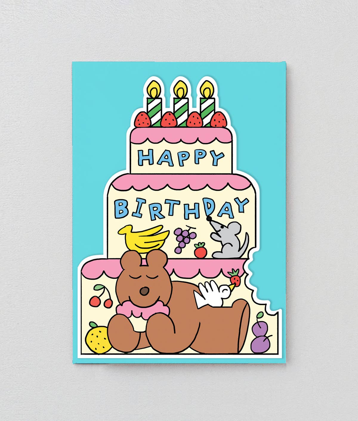 Birthday Cake Bear Shaped Card