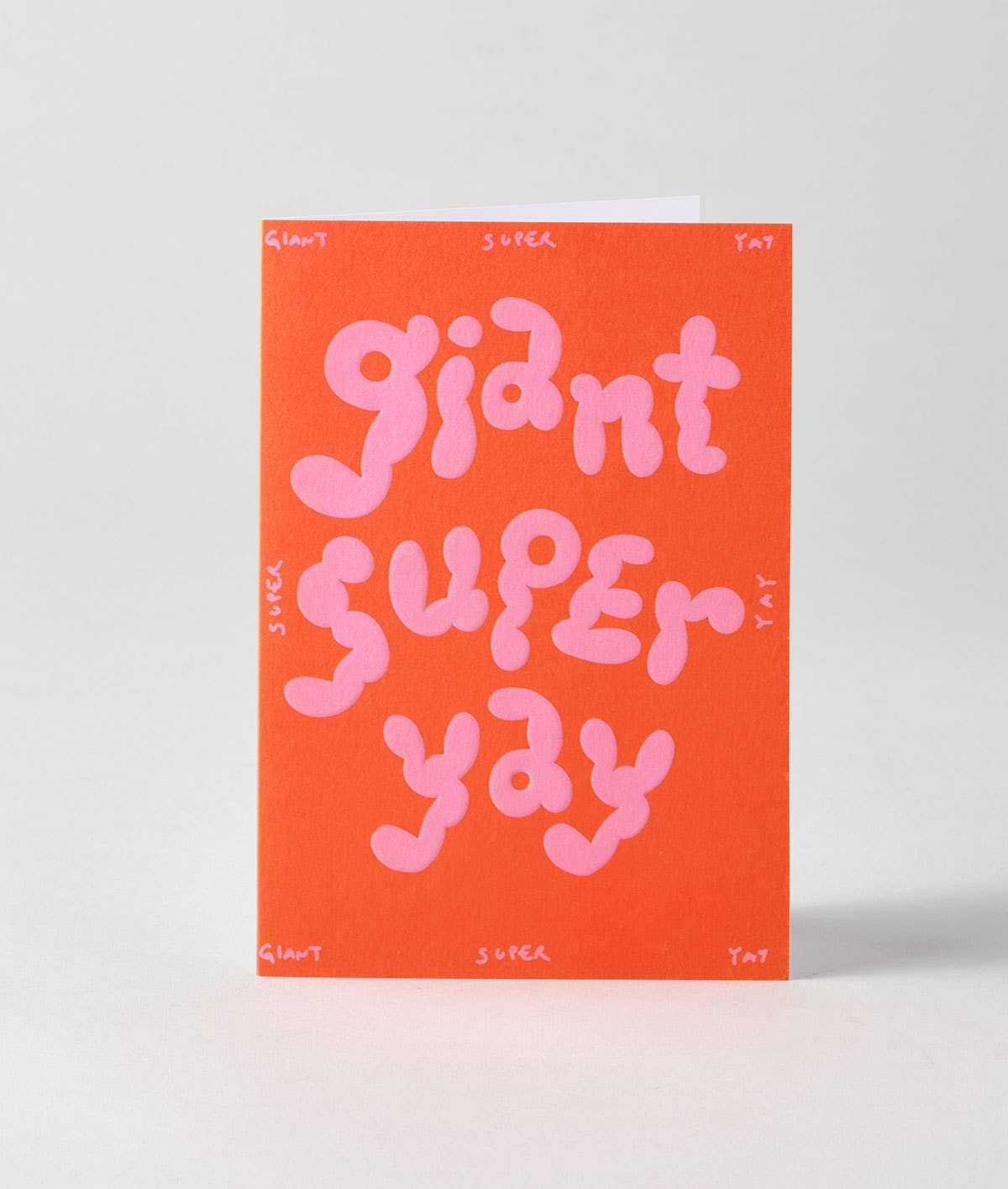 'Giant Super Yay' Embossed Greetings Card