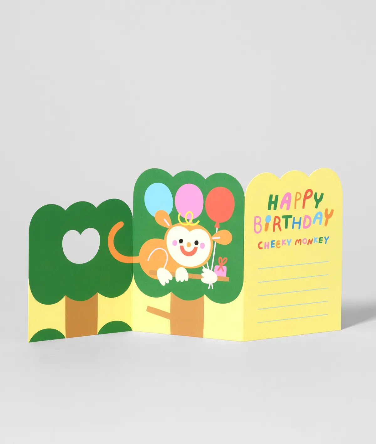 Monkey surprise fold out card