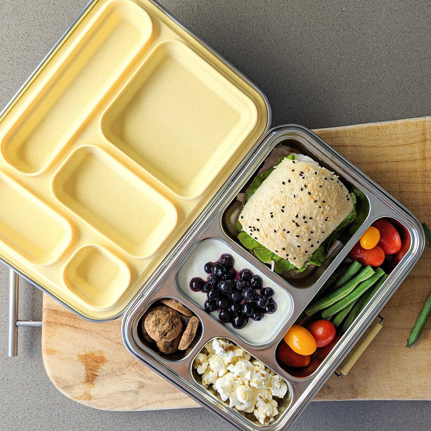 Bento Box 5 - Stainless Steel - Leak Proof: Limoncello
