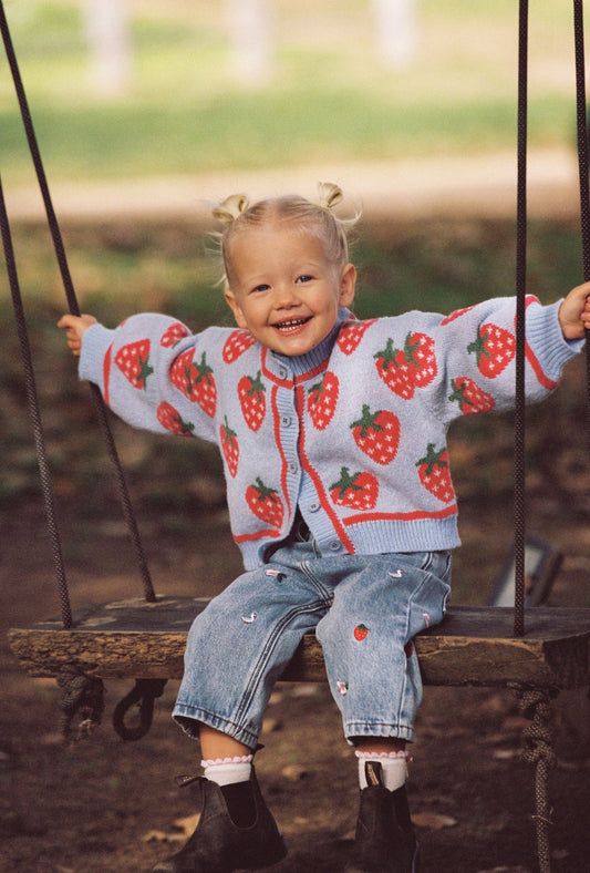 Strawberry sky knit cardigan