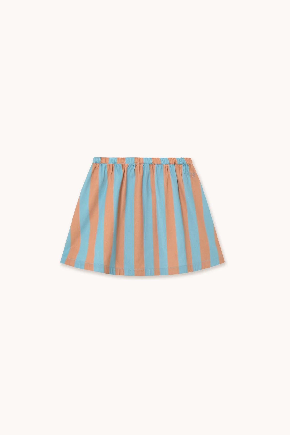 Blue-Pink Stripes Skirt | denim blue