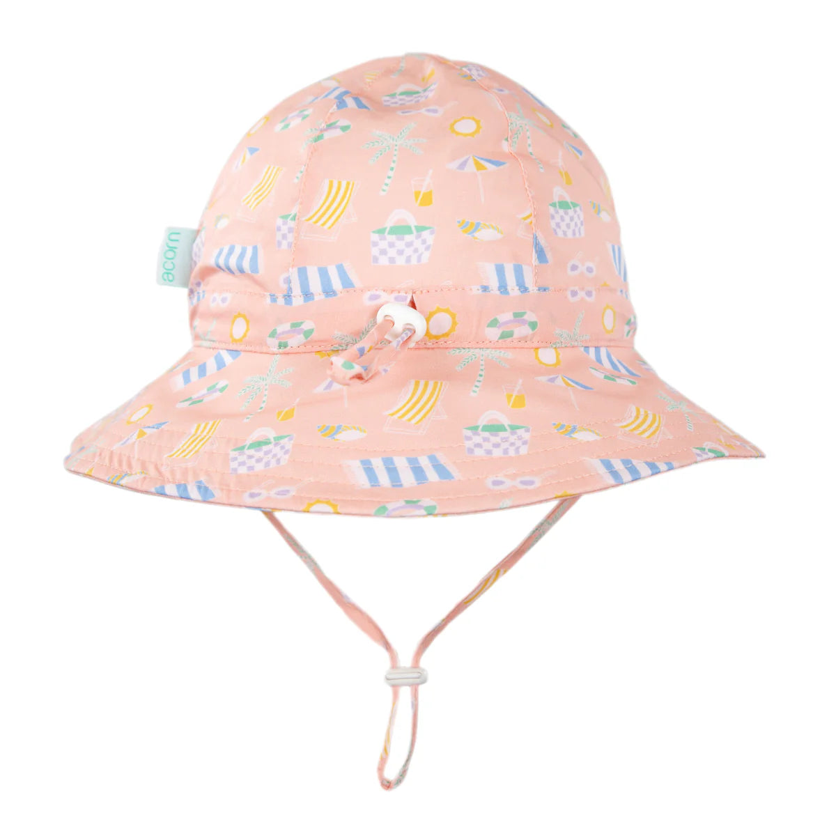 Beach Club Wide Brim Sunhat | Peach and Multi