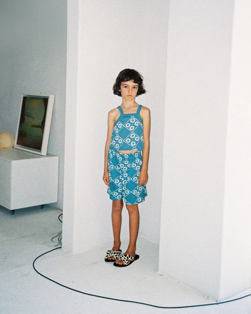 RELAXED ELASTIC SHORT | BLUE FLORAL