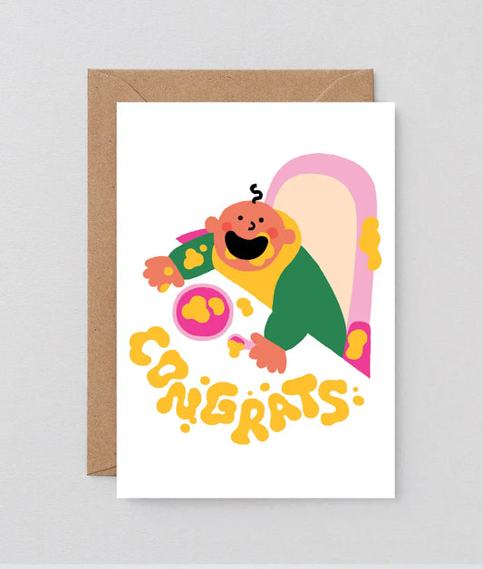 Baby food greeting card