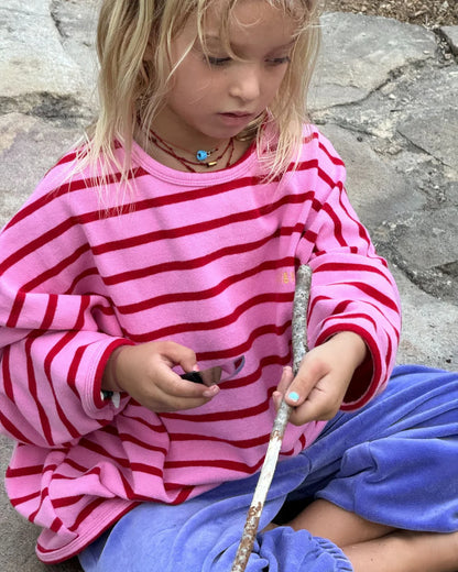 Row Row pullover | rose stripe