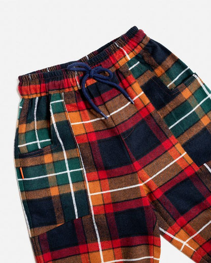 Patched Barrel Pants | Tartan