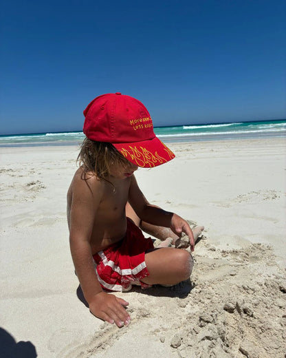 Twin stripe swim short | rosso