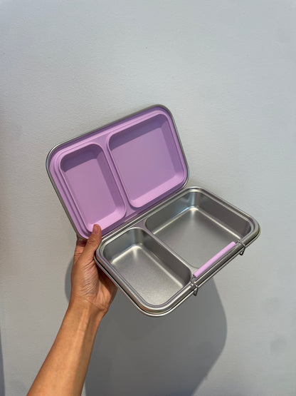 Stainless steel bento lunchbox | 2 compartments | grape